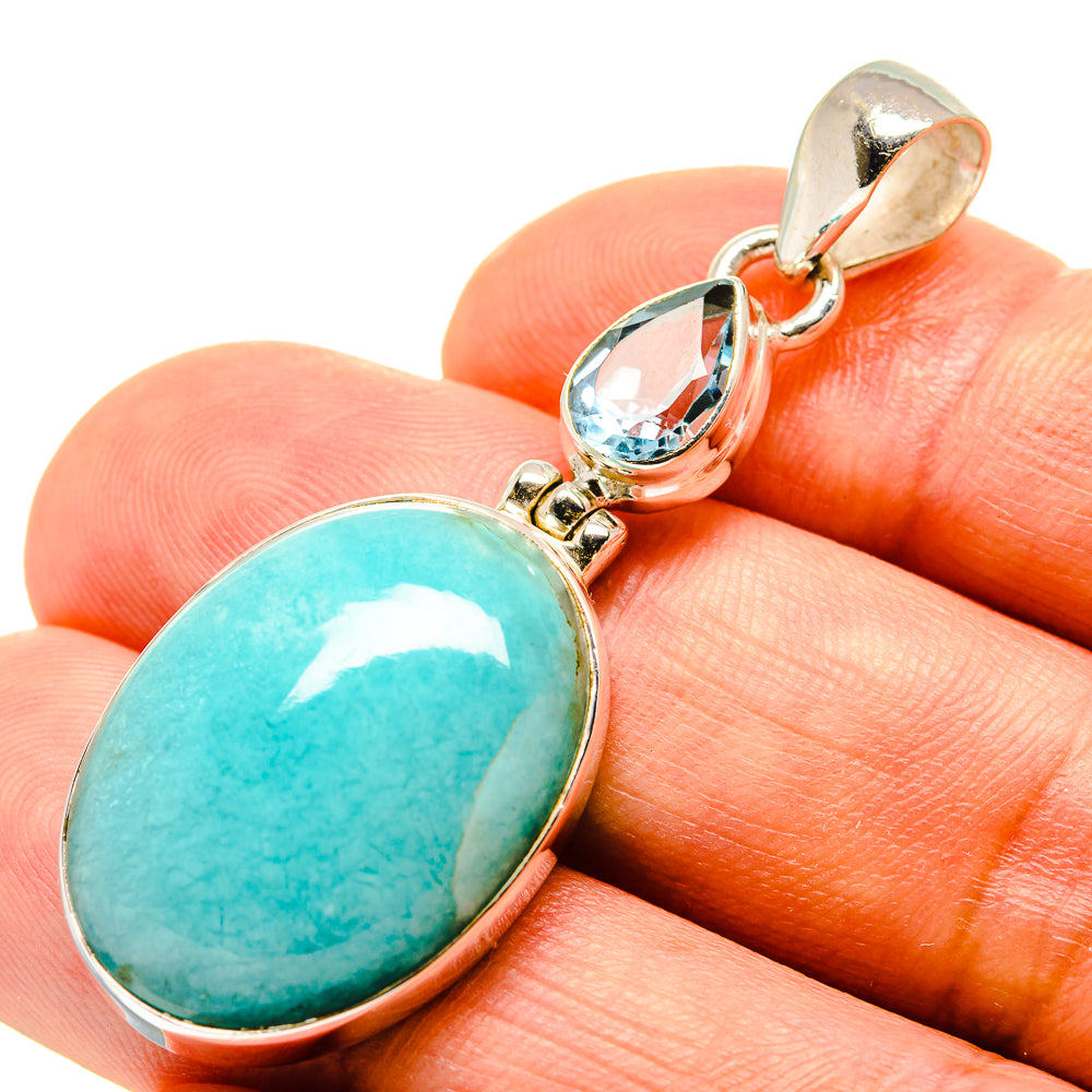 Peruvian Amazonite Pendants handcrafted by Ana Silver Co - PD757546