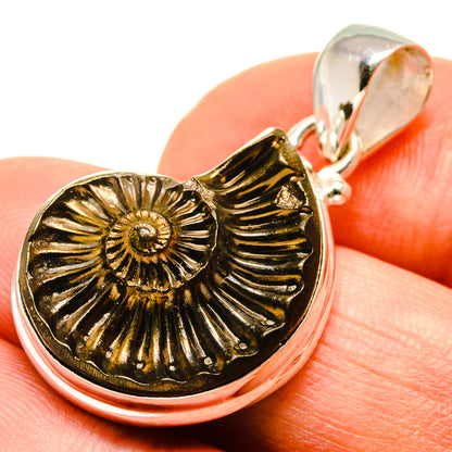 Pyrite Fossil Pendants handcrafted by Ana Silver Co - PD757551