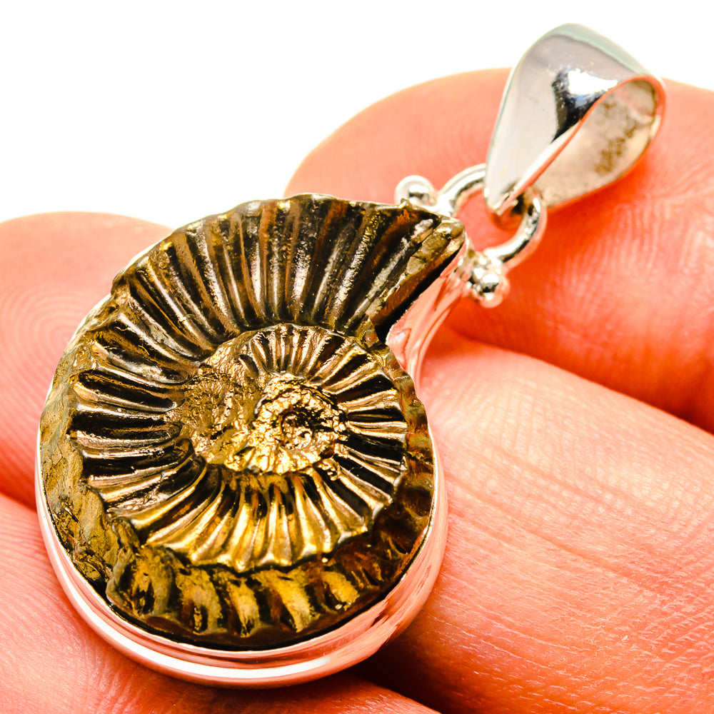 Pyrite Fossil Pendants handcrafted by Ana Silver Co - PD757552