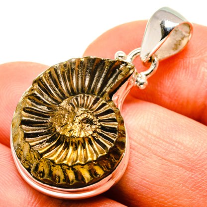 Pyrite Fossil Pendants handcrafted by Ana Silver Co - PD757552