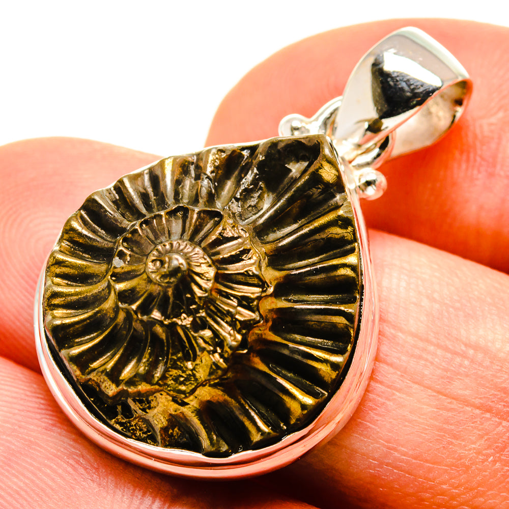 Pyrite Fossil Pendants handcrafted by Ana Silver Co - PD757553