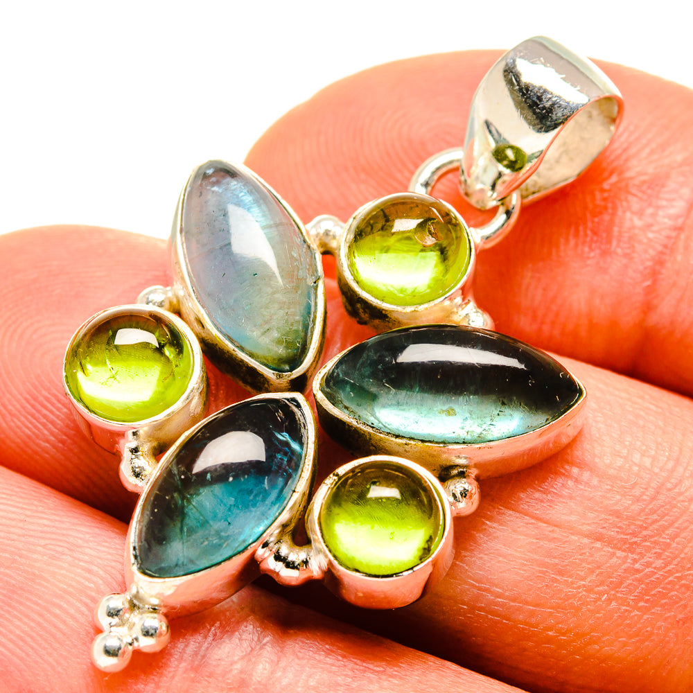 Blue Fluorite Pendants handcrafted by Ana Silver Co - PD757554