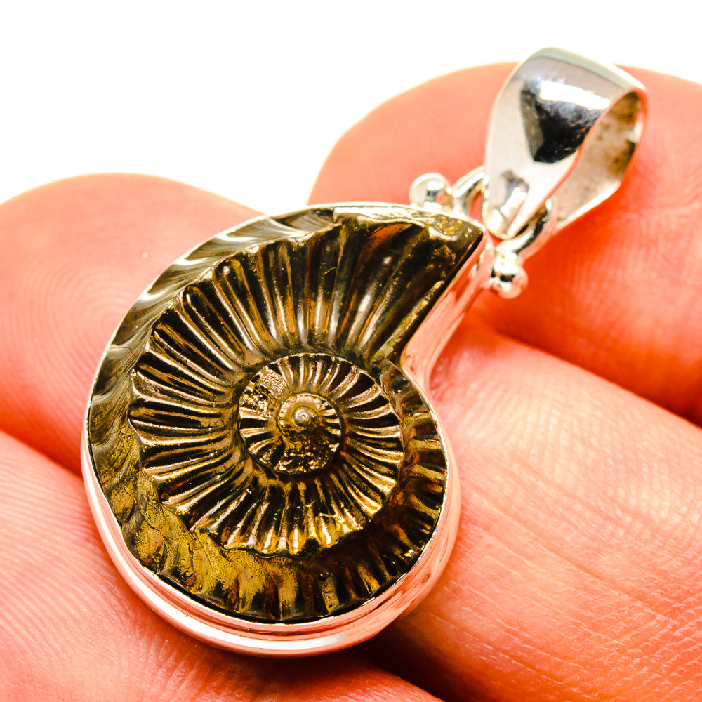 Pyrite Fossil Pendants handcrafted by Ana Silver Co - PD757568