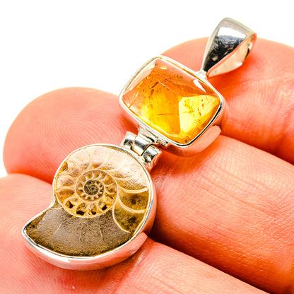 Ammonite Fossil Pendants handcrafted by Ana Silver Co - PD757578