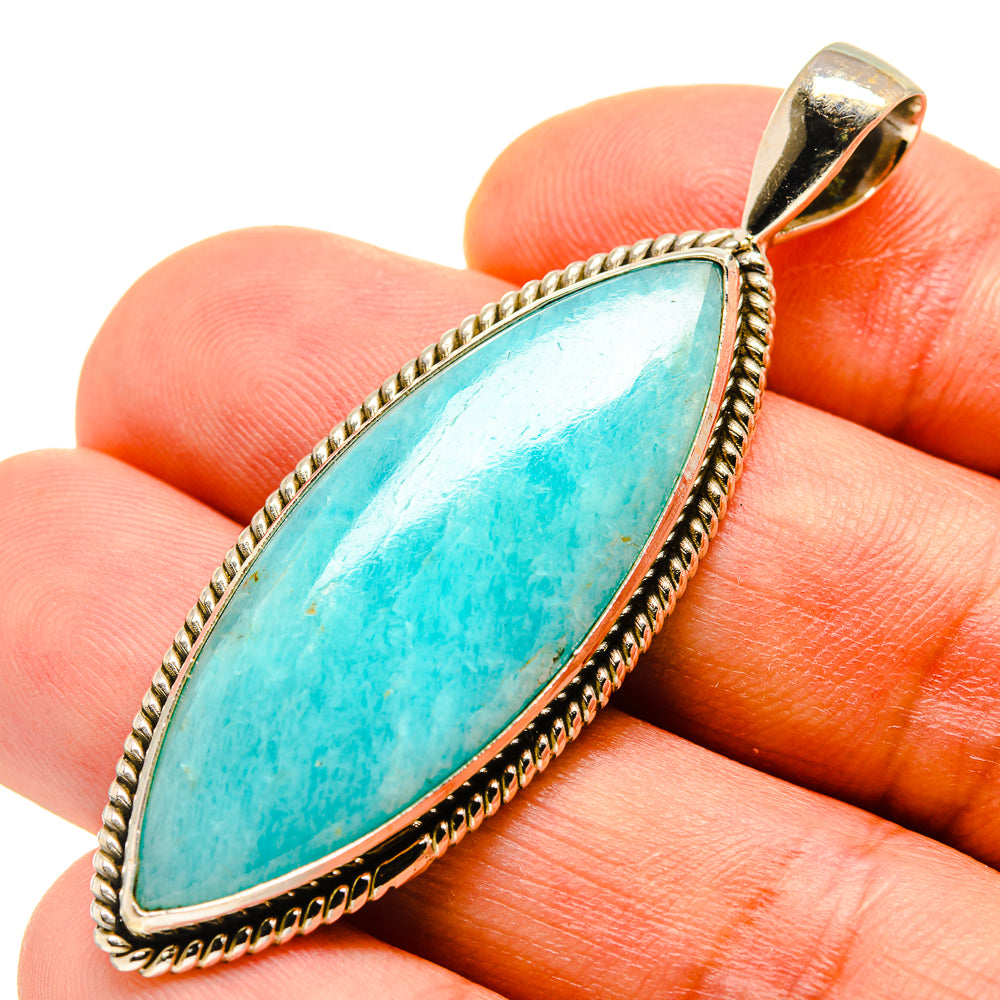 Peruvian Amazonite Pendants handcrafted by Ana Silver Co - PD757608