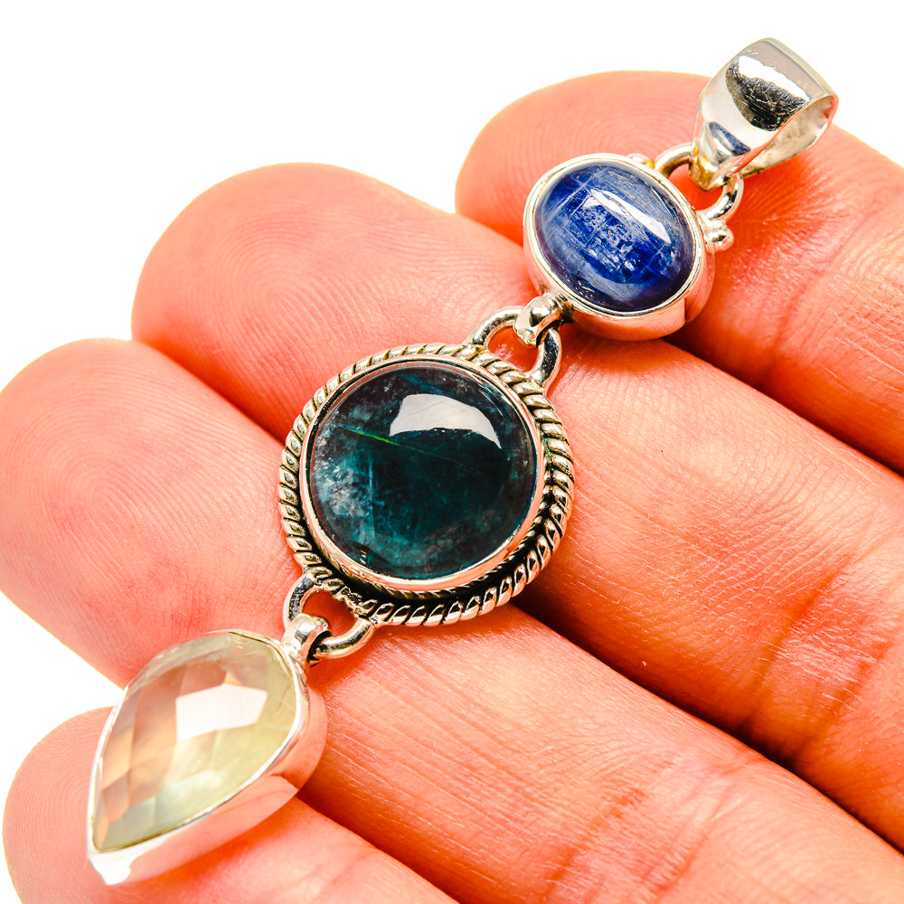 Blue Fluorite Pendants handcrafted by Ana Silver Co - PD757609