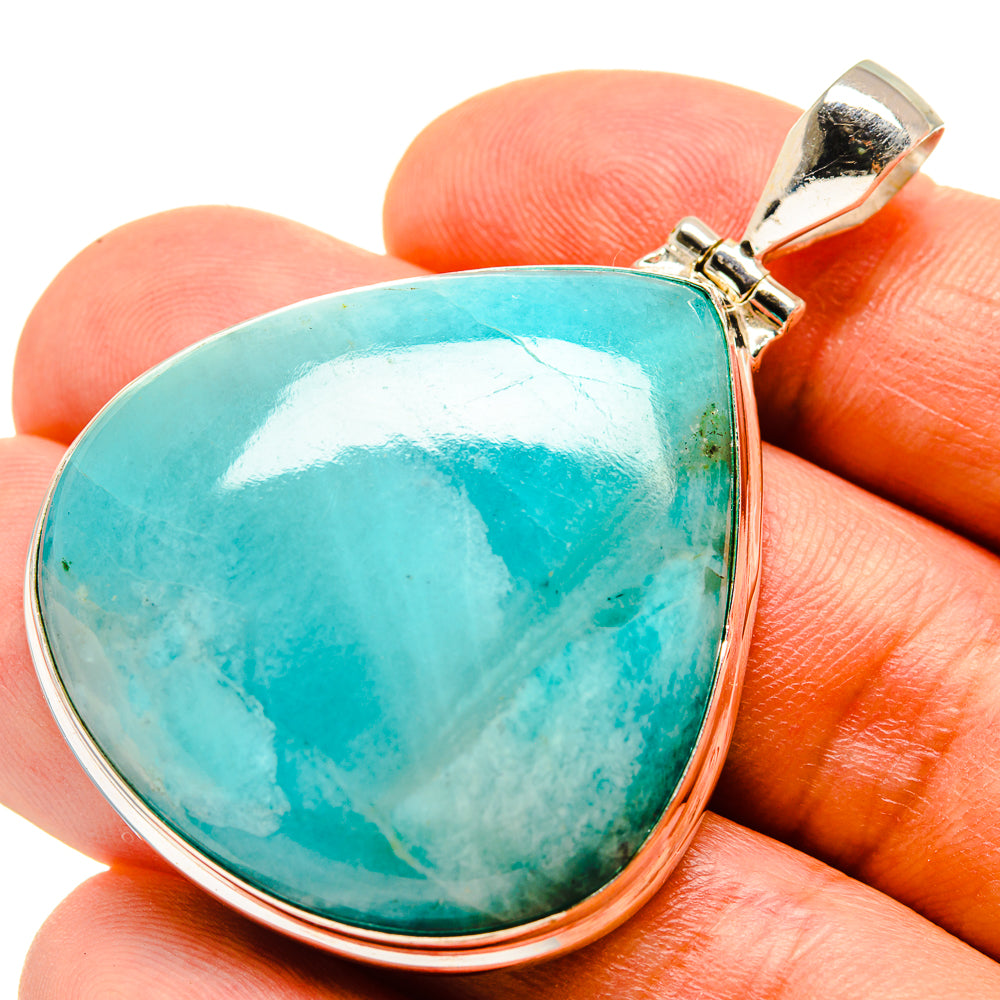 Peruvian Amazonite Pendants handcrafted by Ana Silver Co - PD757617