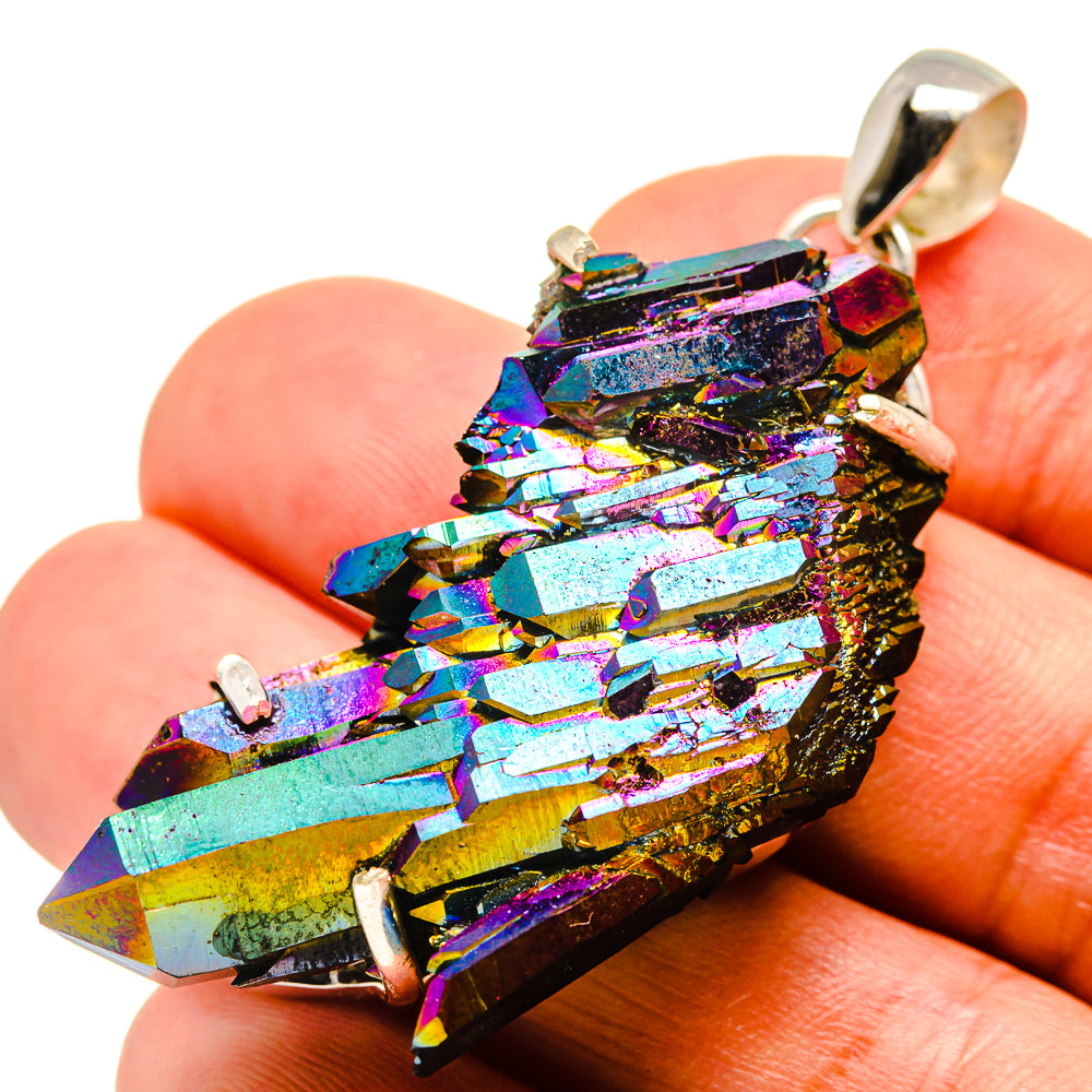 Titanium Sunshine Druzy Pendants handcrafted by Ana Silver Co - PD757620