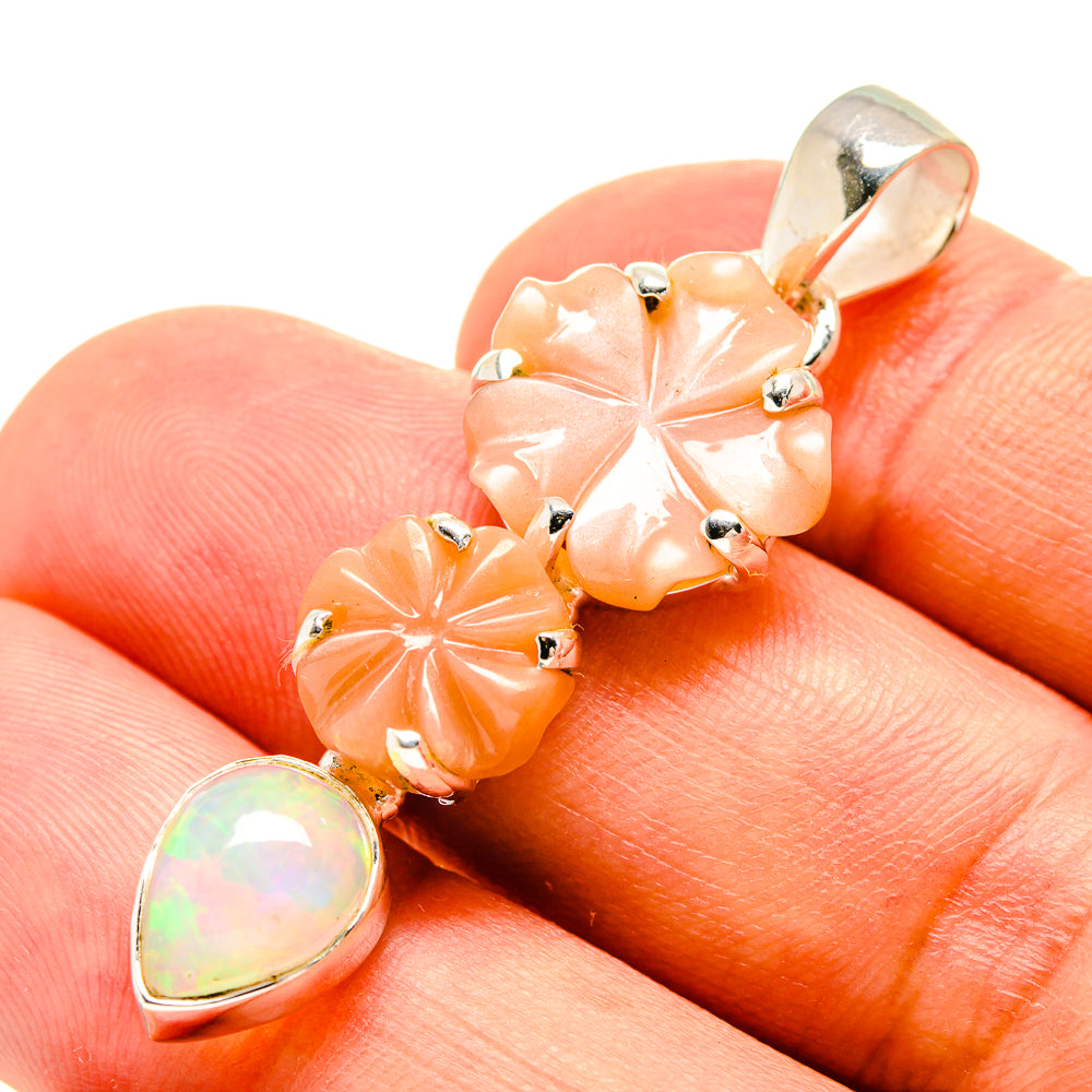 Peach Moonstone Pendants handcrafted by Ana Silver Co - PD757628