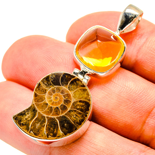 Ammonite Fossil Pendants handcrafted by Ana Silver Co - PD757642