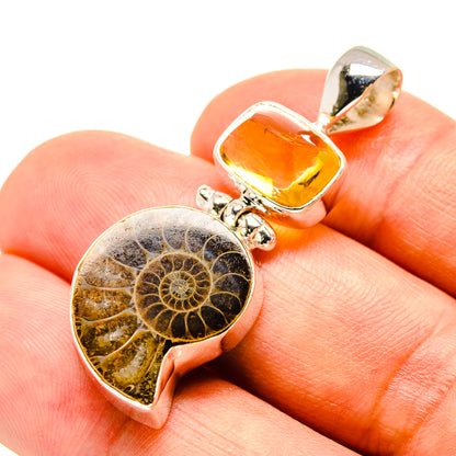 Ammonite Fossil Pendants handcrafted by Ana Silver Co - PD757644
