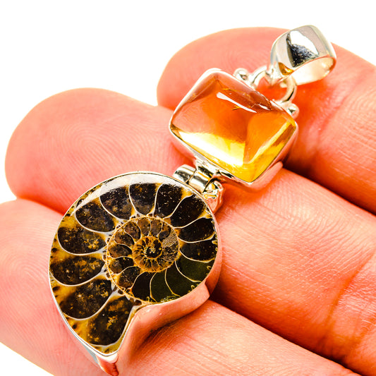 Ammonite Fossil Pendants handcrafted by Ana Silver Co - PD757645