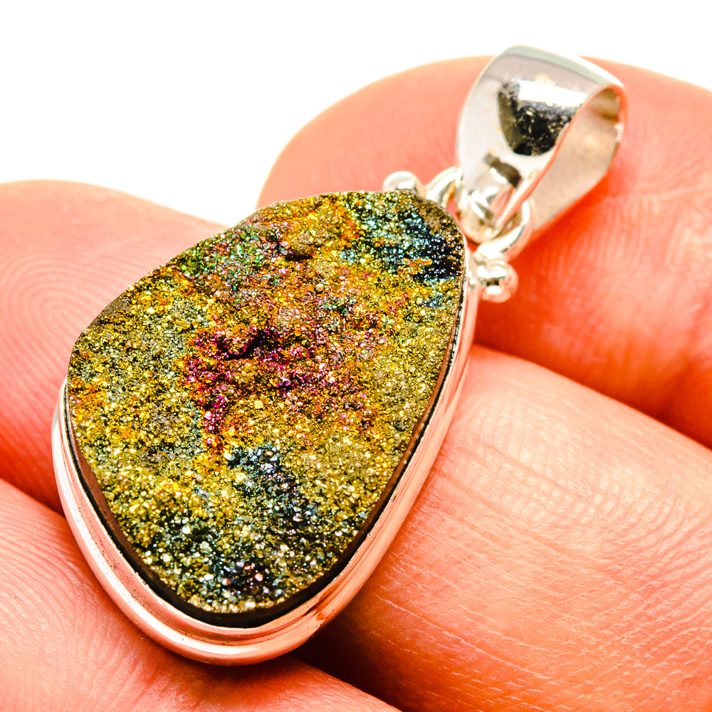 Spectro Pyrite Druzy Pendants handcrafted by Ana Silver Co - PD757667