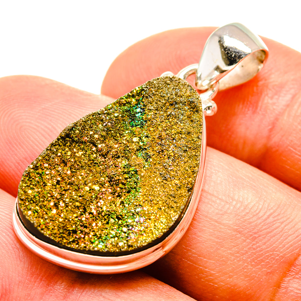 Spectro Pyrite Druzy Pendants handcrafted by Ana Silver Co - PD757668