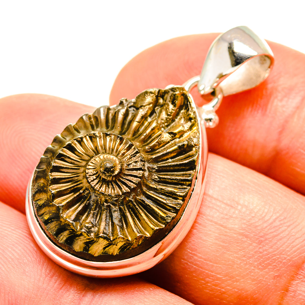 Pyrite Fossil Pendants handcrafted by Ana Silver Co - PD757669