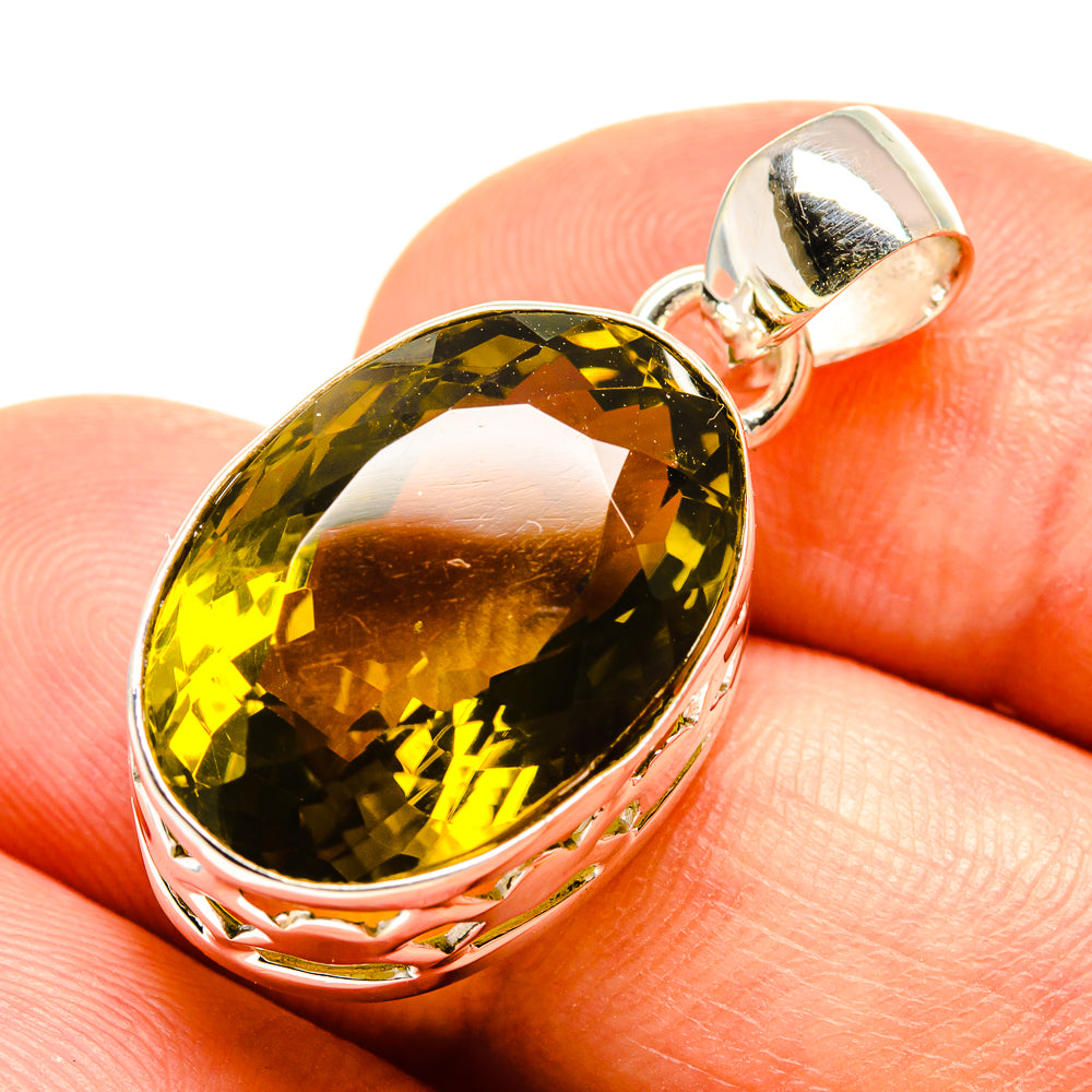 Olive Quartz Pendants handcrafted by Ana Silver Co - PD757671