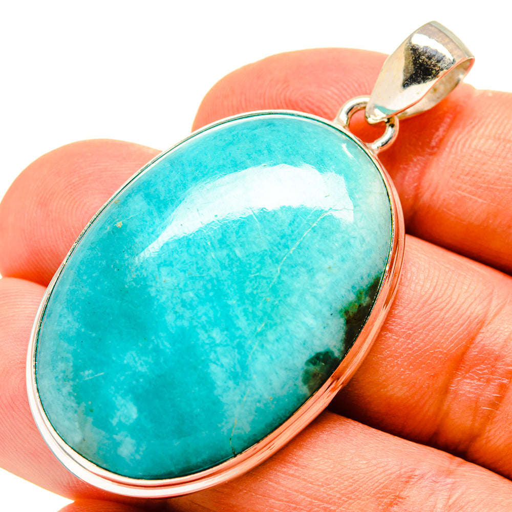 Peruvian Amazonite Pendants handcrafted by Ana Silver Co - PD757686