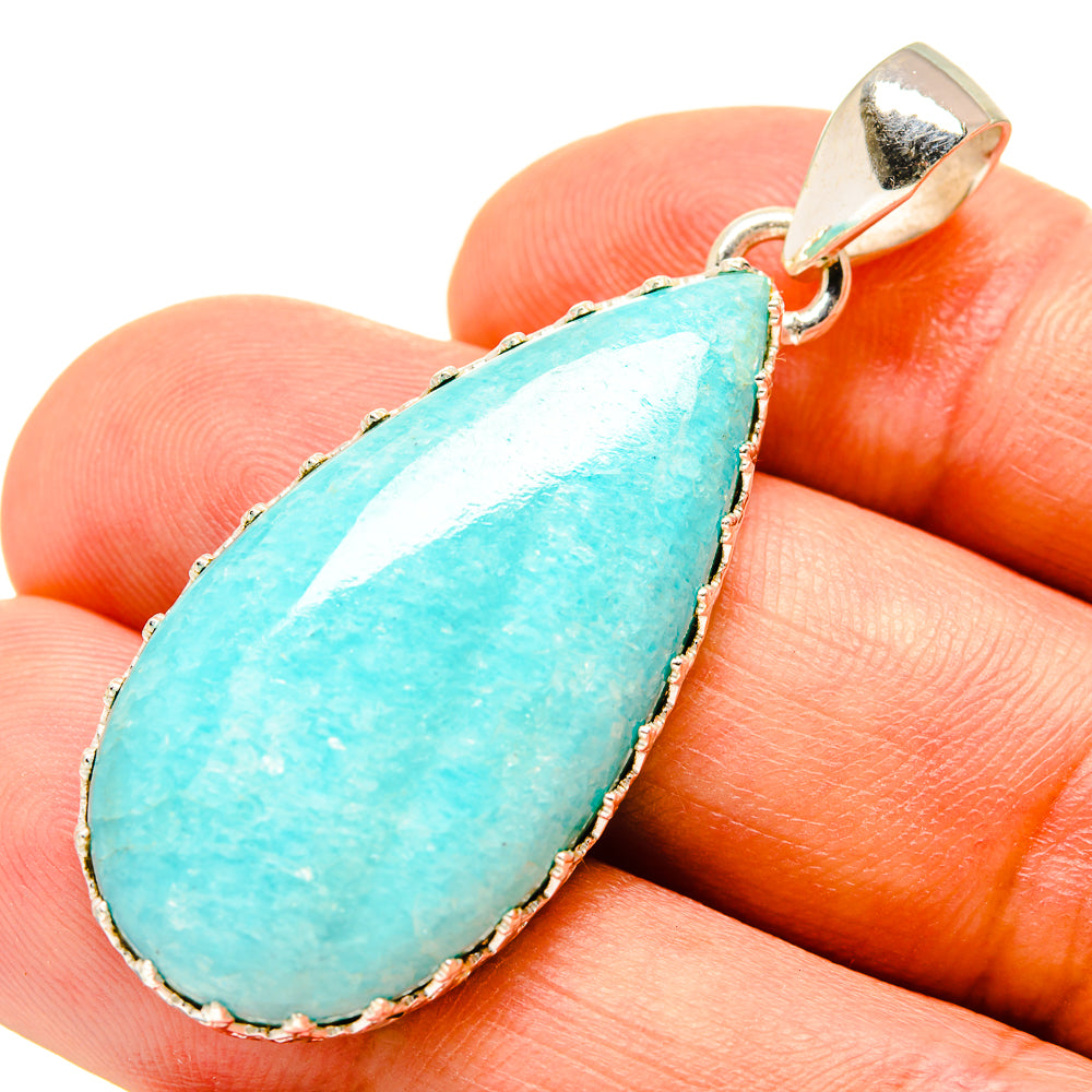 Peruvian Amazonite Pendants handcrafted by Ana Silver Co - PD757687