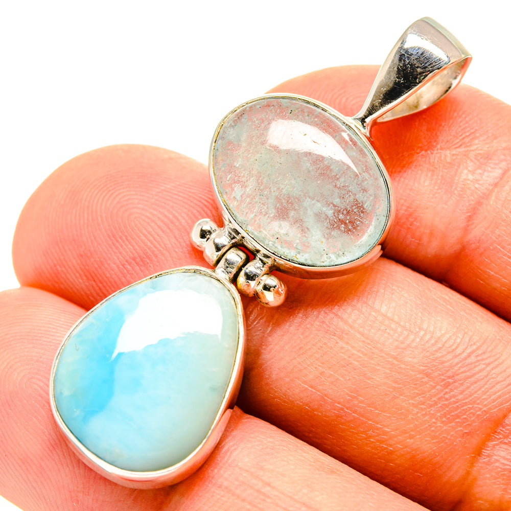 Larimar, Aquamarine Pendants handcrafted by Ana Silver Co - PD757692