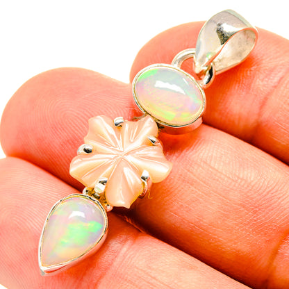 Peach Moonstone, Ethiopian Opal Pendants handcrafted by Ana Silver Co - PD757695