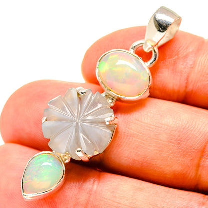 Moonstone, Ethiopian Opal Pendants handcrafted by Ana Silver Co - PD757702