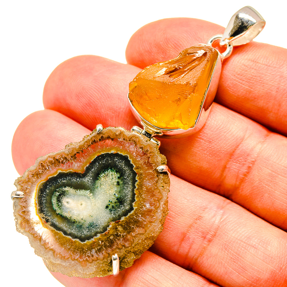 Solar Quartz, Citrine Pendants handcrafted by Ana Silver Co - PD757704