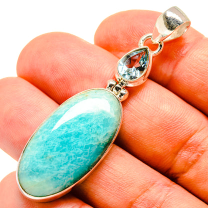 Larimar, Blue Topaz Pendants handcrafted by Ana Silver Co - PD757708