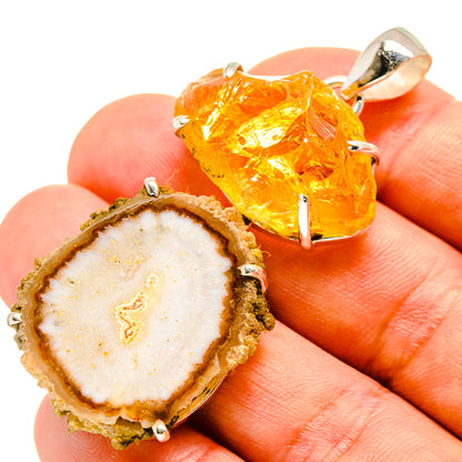 Solar Quartz, Citrine Pendants handcrafted by Ana Silver Co - PD757715