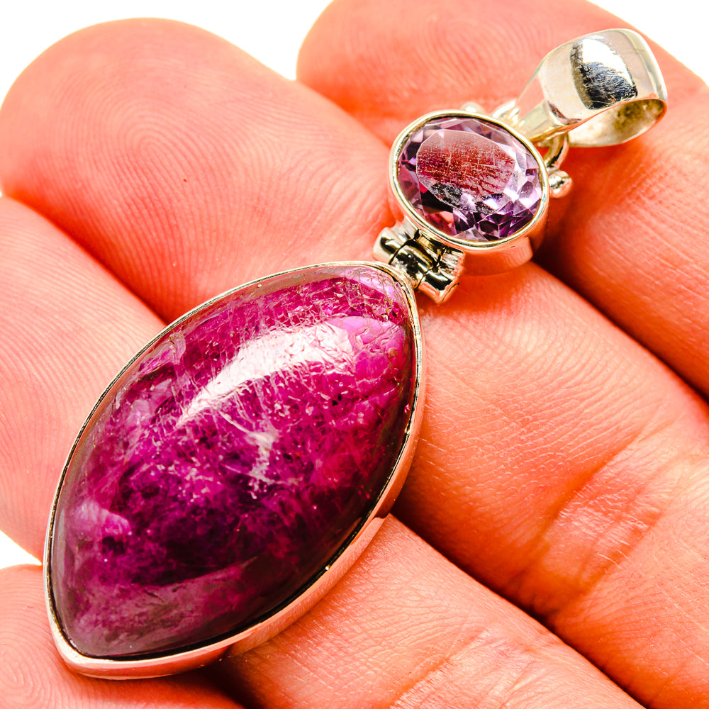 Ruby Fuchsite, Amethyst Pendants handcrafted by Ana Silver Co - PD757720
