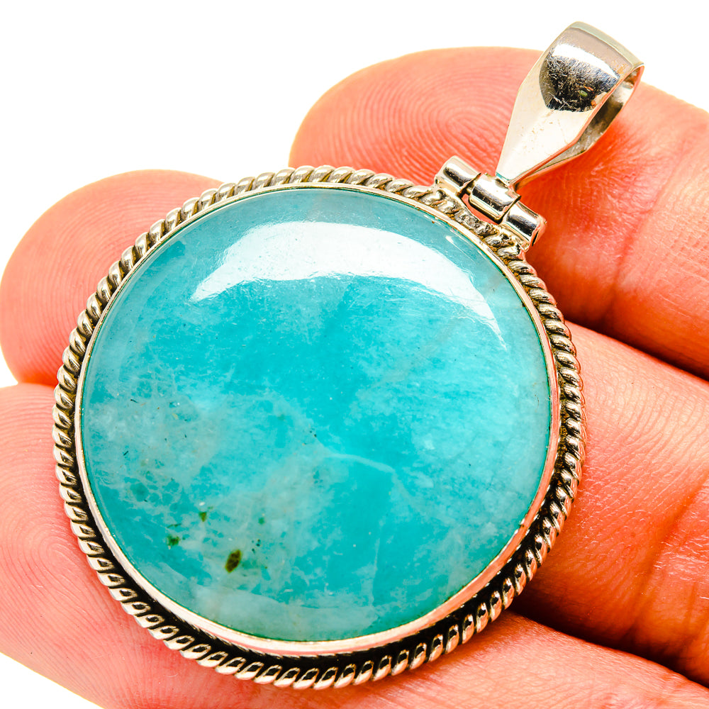 Peruvian Amazonite Pendants handcrafted by Ana Silver Co - PD757727