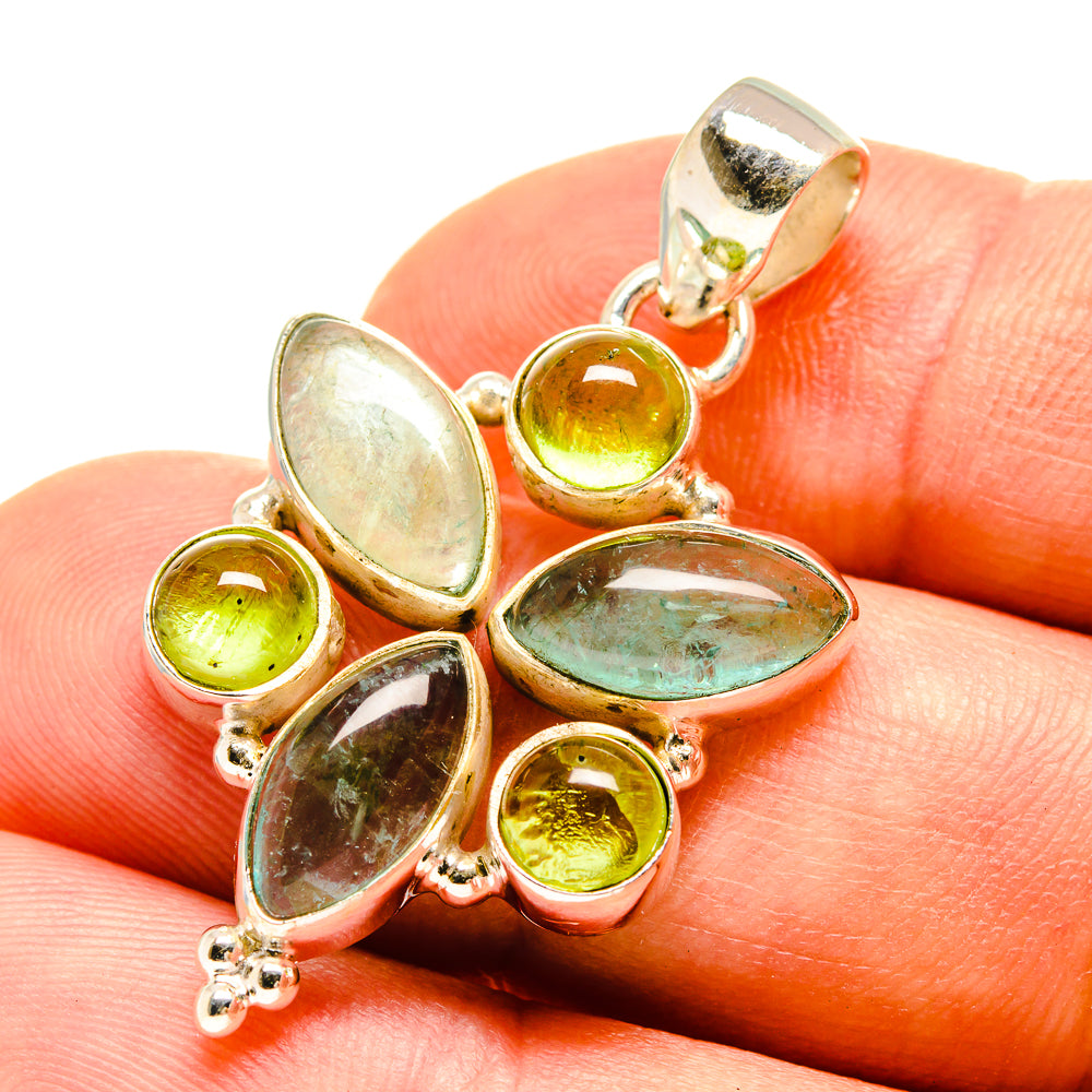 Green Fluorite, Peridot Pendants handcrafted by Ana Silver Co - PD757743