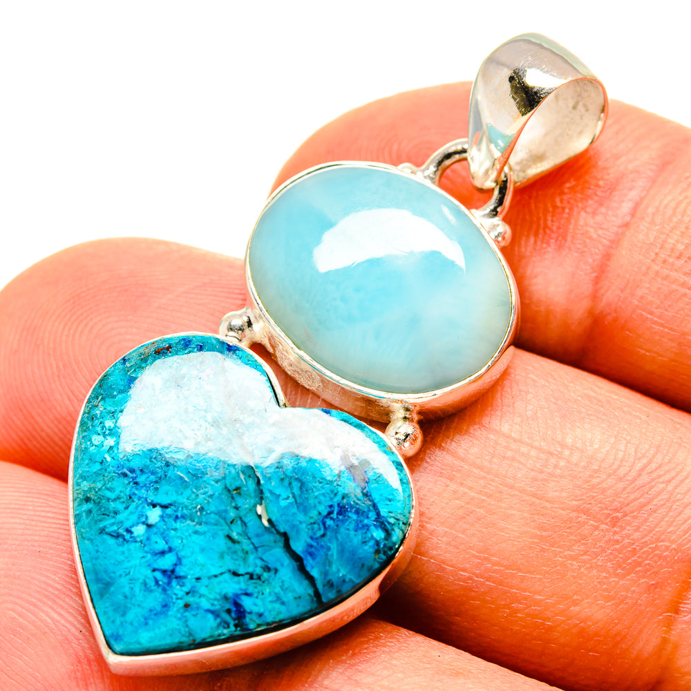Shattuckite, Larimar Pendants handcrafted by Ana Silver Co - PD757747