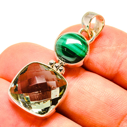 Green Amethyst, Malachite Pendants handcrafted by Ana Silver Co - PD757752