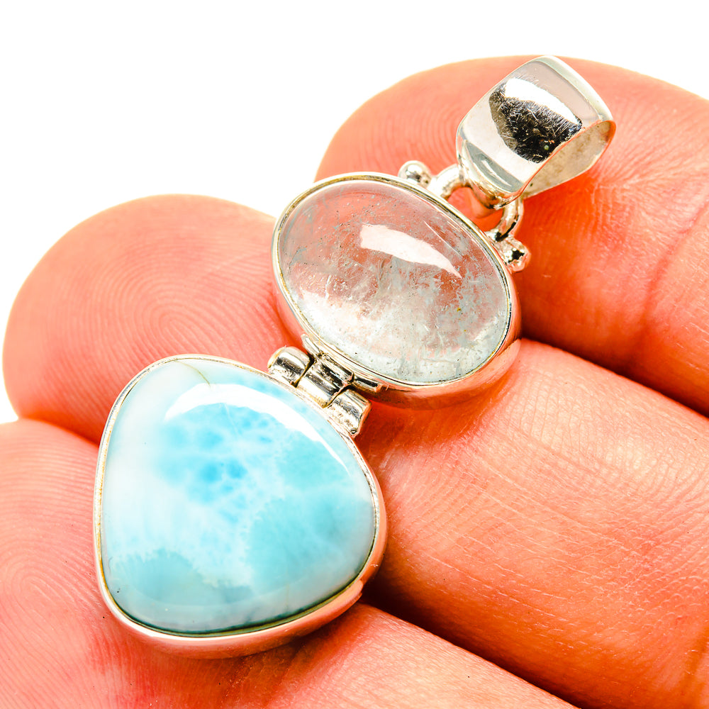 Larimar, Aquamarine Pendants handcrafted by Ana Silver Co - PD757758
