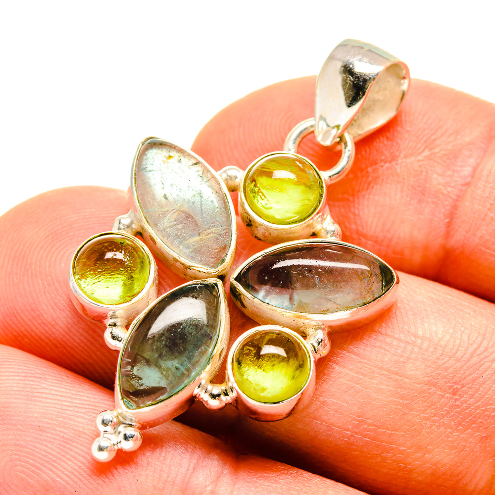 Green Fluorite, Peridot Pendants handcrafted by Ana Silver Co - PD757760