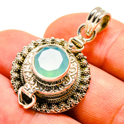 Aqua Chalcedony Pendants handcrafted by Ana Silver Co - PD757782