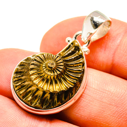Pyrite Fossil Pendants handcrafted by Ana Silver Co - PD757788