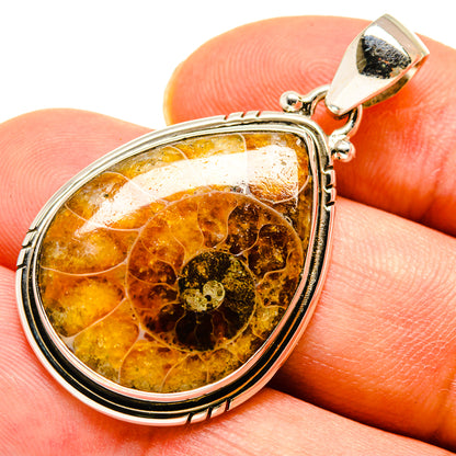 Ammonite Fossil Pendants handcrafted by Ana Silver Co - PD757796