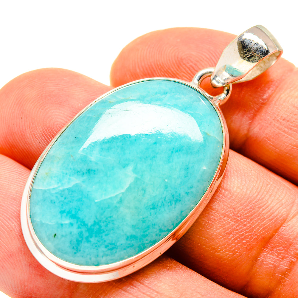 Peruvian Amazonite Pendants handcrafted by Ana Silver Co - PD757798