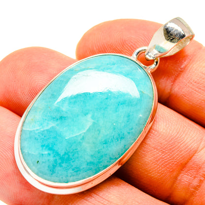 Peruvian Amazonite Pendants handcrafted by Ana Silver Co - PD757798