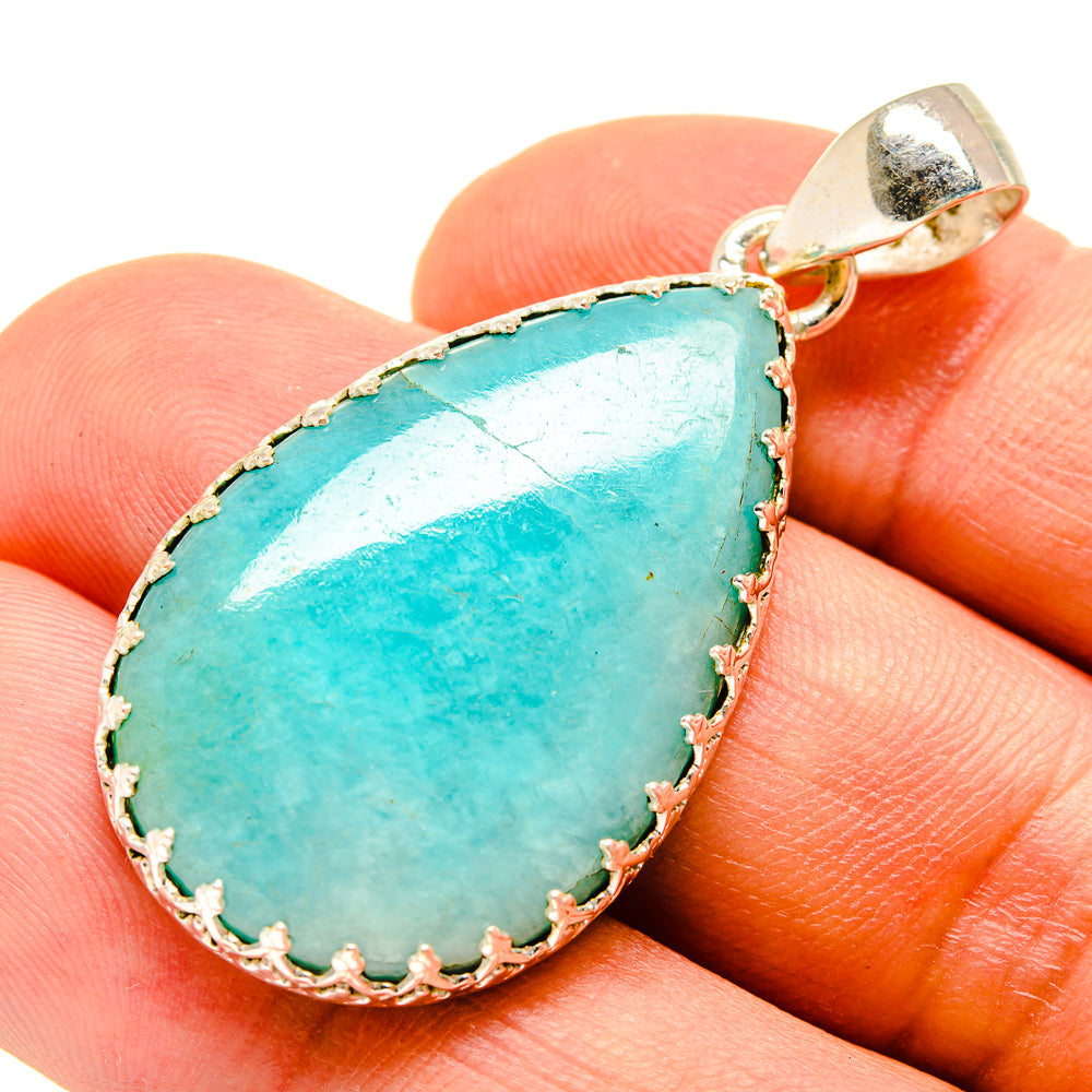 Peruvian Amazonite Pendants handcrafted by Ana Silver Co - PD757799