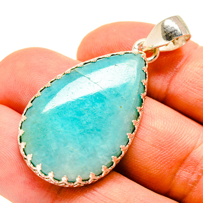 Peruvian Amazonite Pendants handcrafted by Ana Silver Co - PD757799