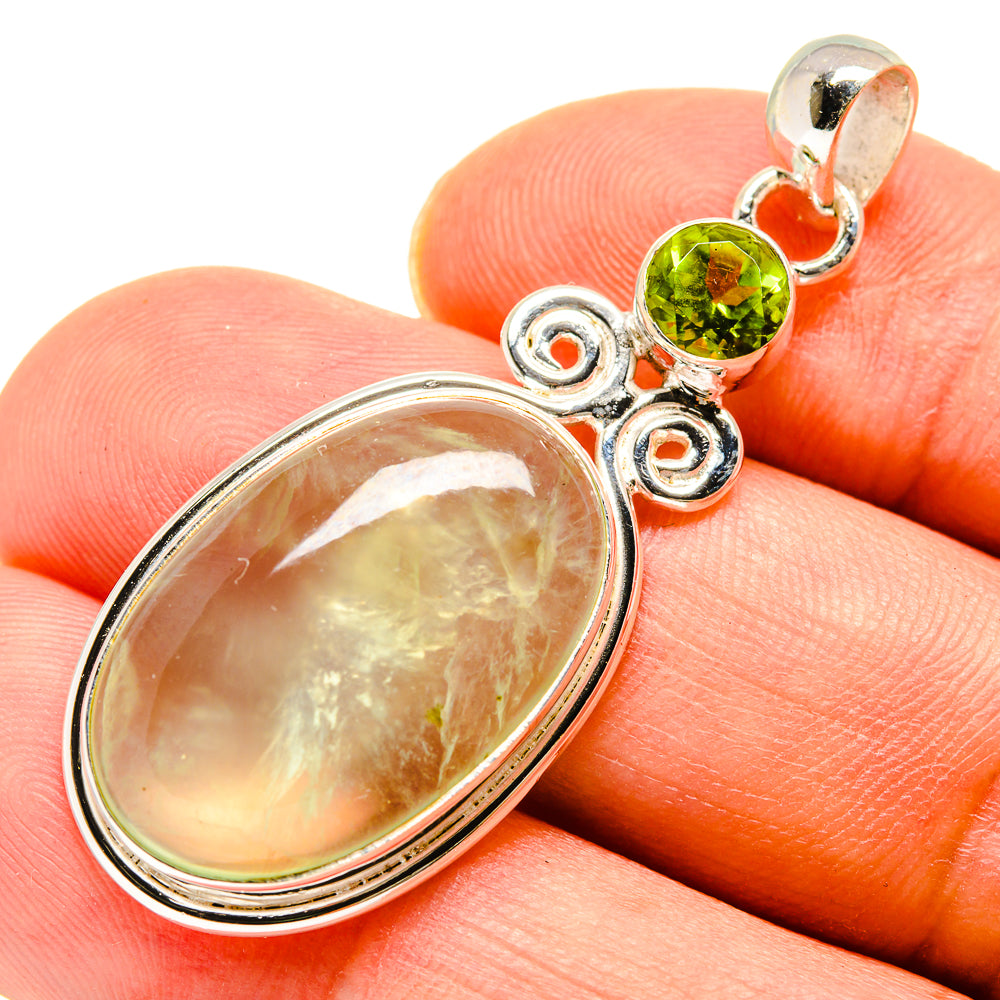Prehnite, Peridot Pendants handcrafted by Ana Silver Co - PD757800