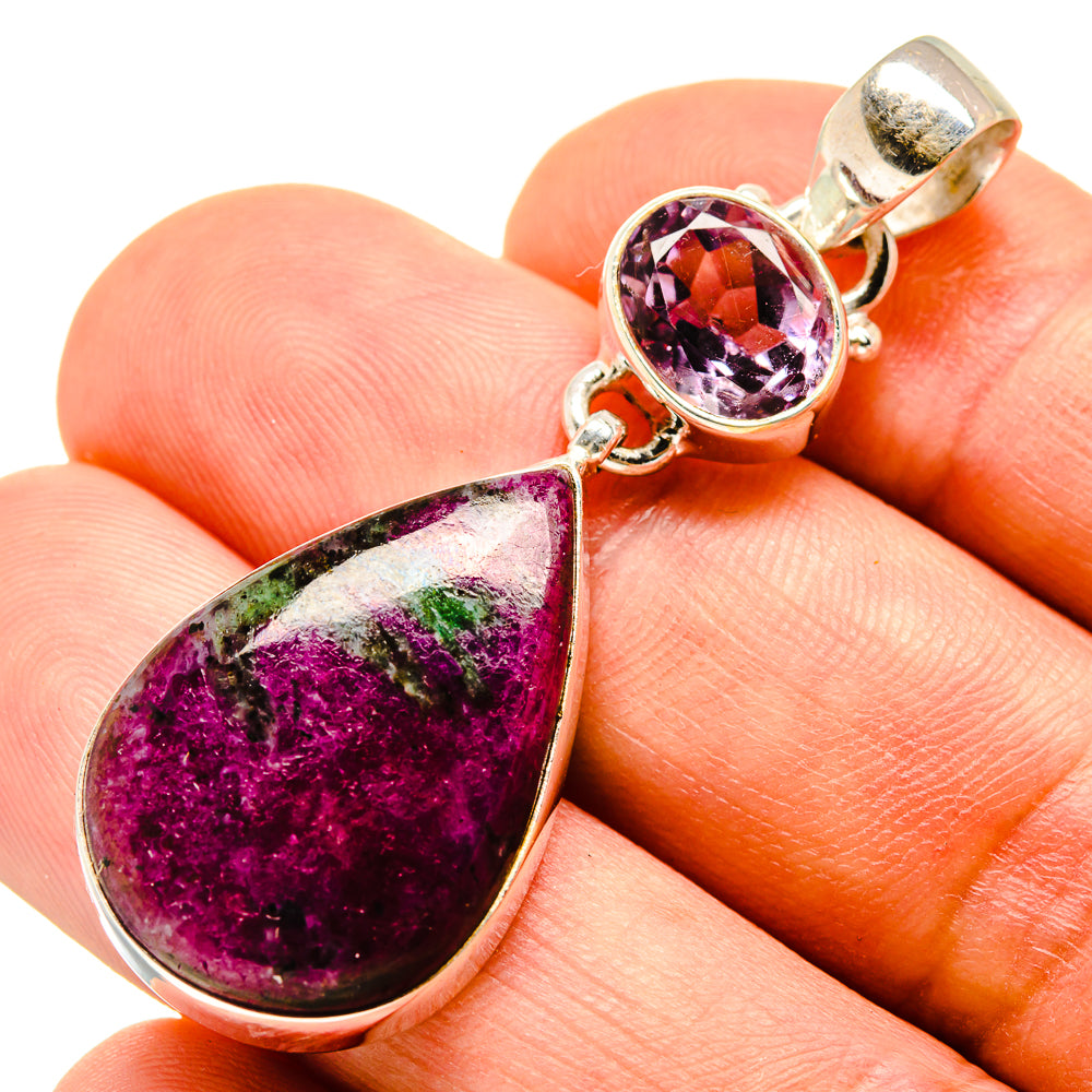 Ruby Zoisite Pendants handcrafted by Ana Silver Co - PD757825