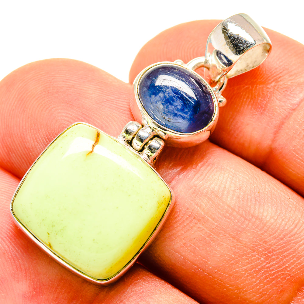 Lemon Chrysoprase Pendants handcrafted by Ana Silver Co - PD757850