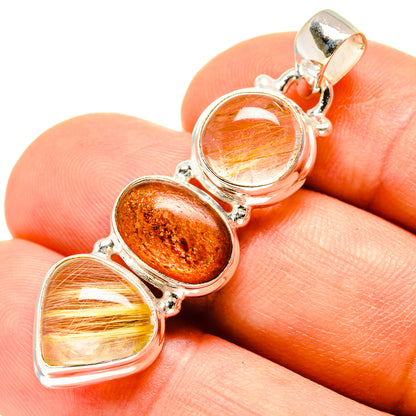 Rutilated Quartz Pendants handcrafted by Ana Silver Co - PD757851