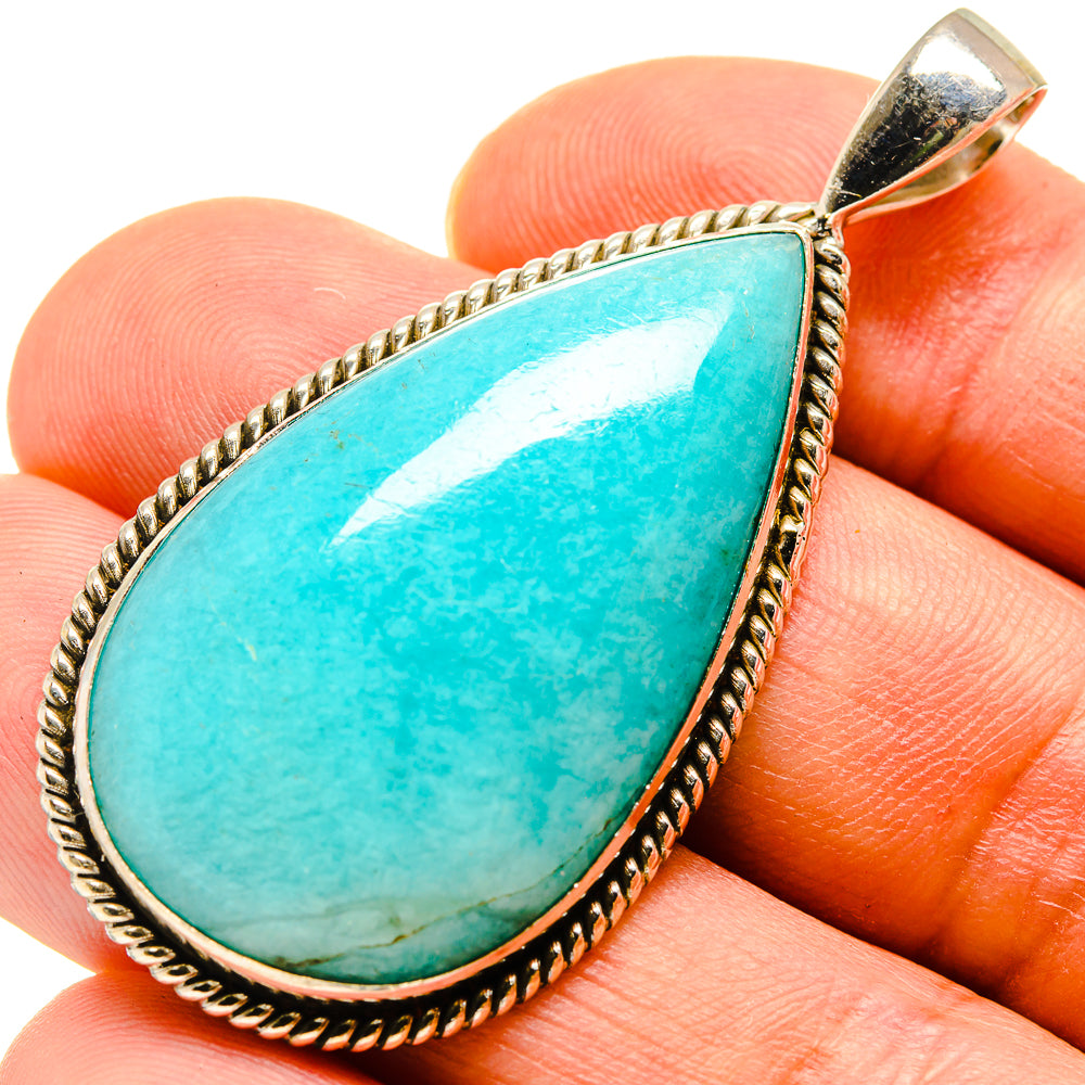 Peruvian Amazonite Pendants handcrafted by Ana Silver Co - PD757855