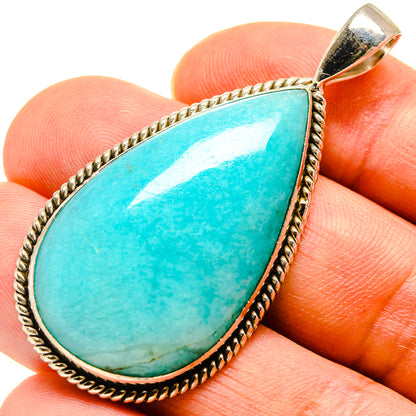 Peruvian Amazonite Pendants handcrafted by Ana Silver Co - PD757855