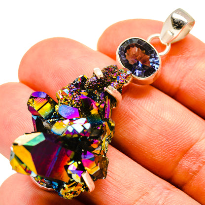 Titanium Sunshine Druzy Pendants handcrafted by Ana Silver Co - PD757859
