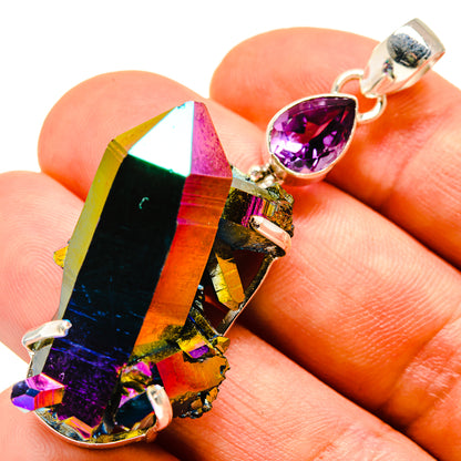 Titanium Sunshine Druzy Pendants handcrafted by Ana Silver Co - PD757860